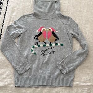 Talbots Woman NWT Size M Season’s Tweetings Bird Cowl Lambswool Sweater